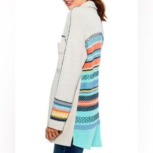 Nic + Zoe collared cardigan with knit design on back XL extra large